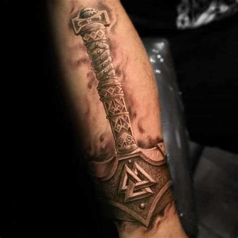 70 Mjolnir Tattoo Designs For Men - Hammer Of Thor Ideas