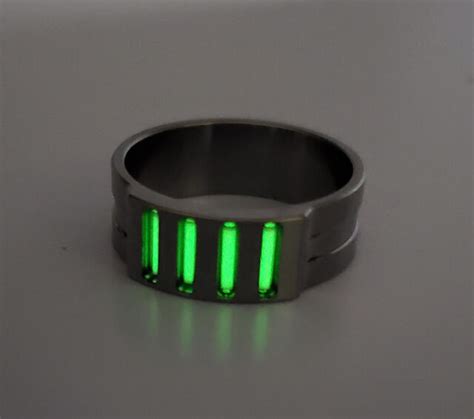 Solid Titanium - Tritium Ring Band Lightweight Size 10 GLOW 25+ | eBay