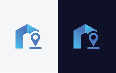 Creative and minimal home location logo template. Modern roof pin logo 43046302 Vector Art at ...