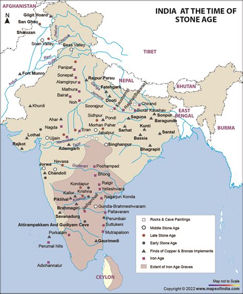 India Stone Age Map, Stone Age India