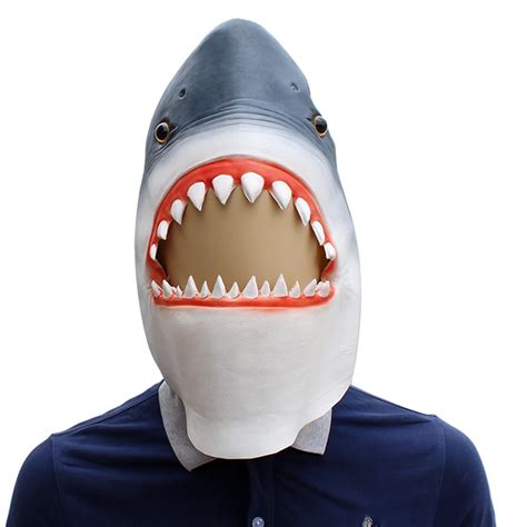 1PC Halloween Shark Costume Emulsion Fancy Headgear Head Cover for ...