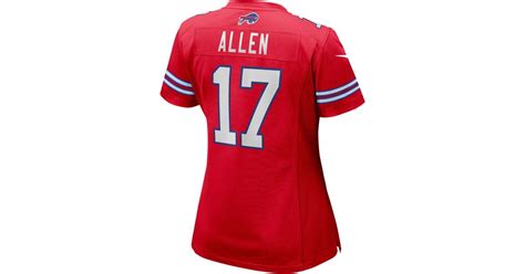 Nike Satin Josh Allen Bills Game Player Jersey in Red | Lyst