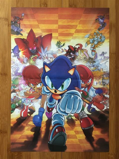 Official Sonic the Hedgehog 2-Sided Poster SEGA Promo Art Knuckles Shadow Tails | eBay