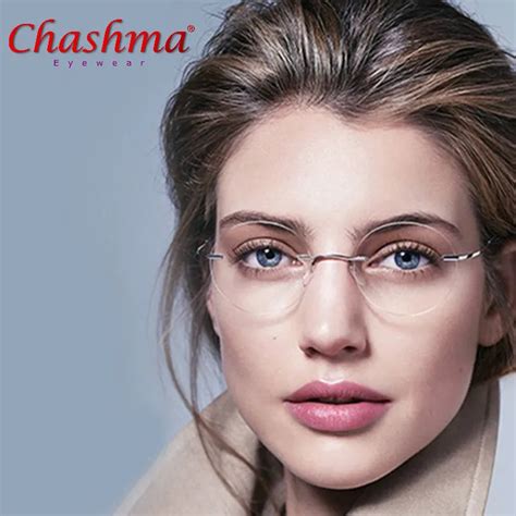 ultra light women titanium rimless Reading Glasses alloy Rimless ...