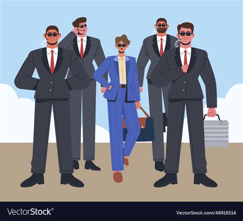 Hand drawn bodyguard Royalty Free Vector Image