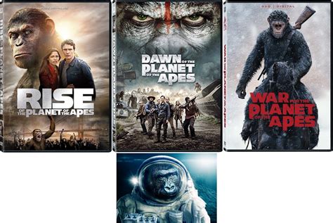 Planet Of The Apes Trilogy Collection: Rise, Dawn, War - 3 DVD Movies Box Set with Art Card ...