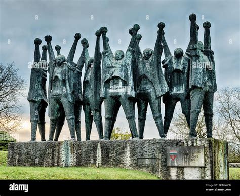 MAUTHAUSEN, AUSTRIA - DECEMBER 4, 2022: A large memorial to the Hungarian victims at the ...