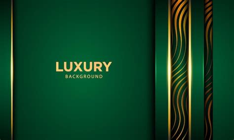 Premium Vector | Dark green and golden lines abstract background