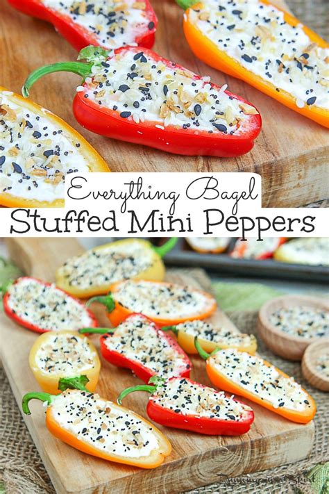 Healthy Everything Bagel Cream Cheese Stuffed Mini Peppers