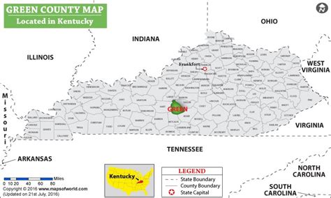 Green County Map, Kentucky