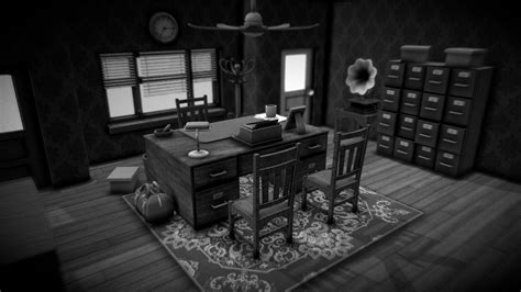 Detective's Room - 3D model by Ramuneko [dc609c9] - Sketchfab