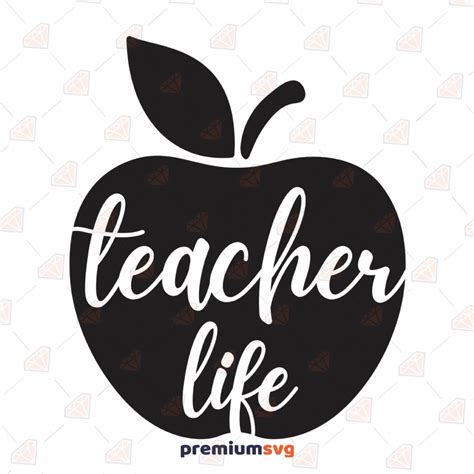 Teacher Life with Apple SVG File & Design | PremiumSVG