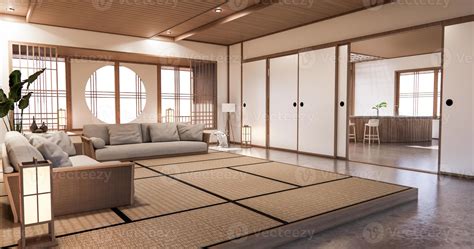 interior design,zen modern living room Japanese style.3D rendering 4365682 Stock Photo at Vecteezy