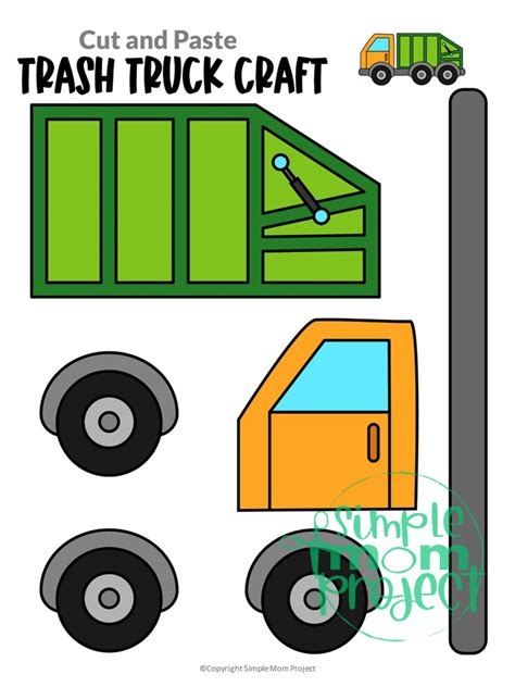 Trash Truck Cut and Paste Craft - Simple Mom Project Store