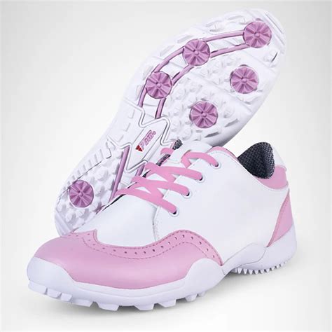 PGM Women Waterproof Golf Shoes Genuine Leather Brand Pink Sneakers Zapato Golf Mujer Golfschuhe ...