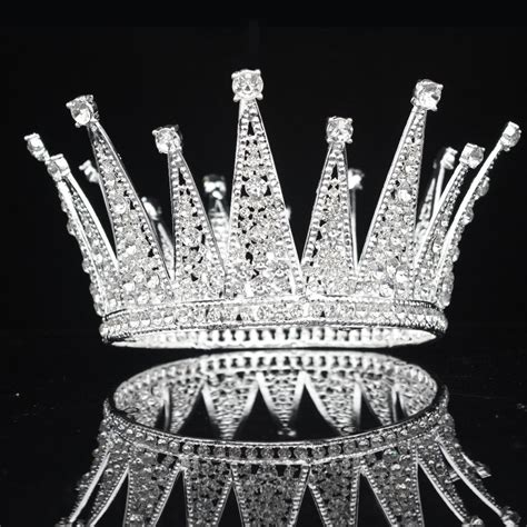 King & Queen Zirconia Rhinestone Silver/Gold Prom, Wedding Crown ...