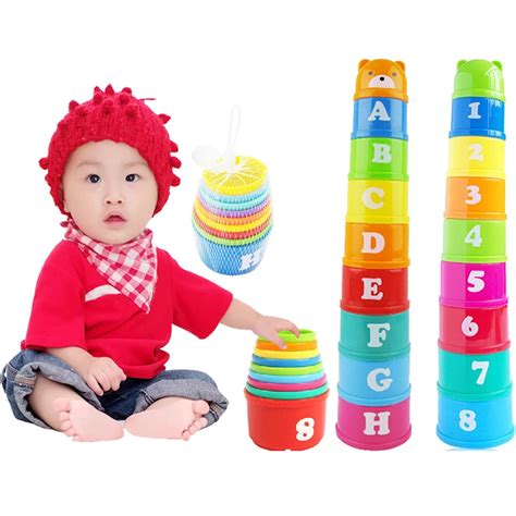 Aliexpress.com : Buy 8PCS Educational Baby boy infant Toys 6Month+ Figures Letters Foldind Stack ...