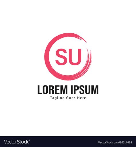 Initial su logo template with modern frame Vector Image