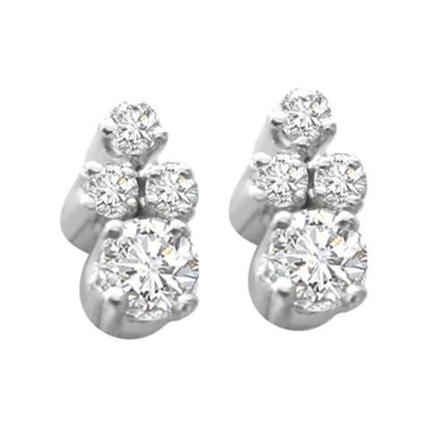 Rhodium Earrings - Buy White Rhodium Earrings online at best price - Surat Diamond