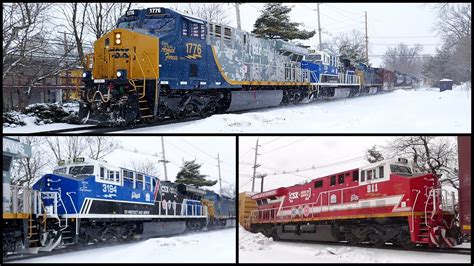 CSX Commemorative Pride in Service Locomotives 1776, 3194 and 911 on Q409-18 with 2 Different ...