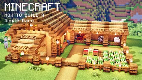 Minecraft: How To Build a Simple Barn for animals 1.20.2/1.20.1/1.20/1.19.2/1.19.1/1.19/1.18/1. ...