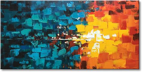 Hand Painted Abstract Oil Painting on Canvas Modern Wall Art Decor ...