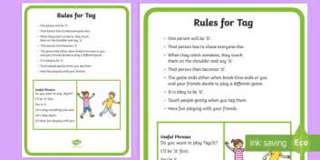 Tag Rules and Social Scripts (teacher made)