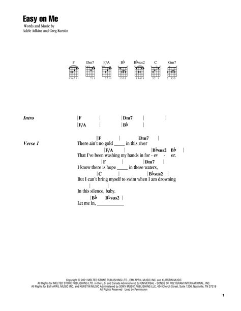 Easy On Me by Adele - Guitar Chords/Lyrics - Guitar Instructor