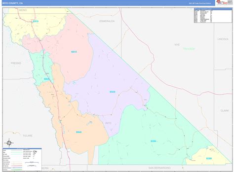 Inyo County, CA Wall Map Color Cast Style by MarketMAPS - MapSales.com