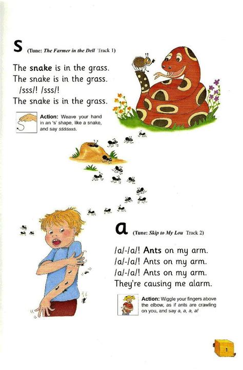 Snake In The Grass Song Jolly Phonics - Jjolly phonics cards