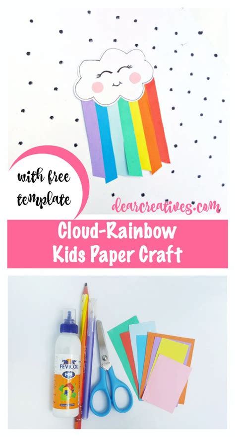 Cloud Rainbow Kids Paper Craft Fun Learning Activity Dear Creatives