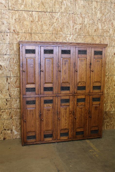 Antique American School Oak Lockers | Wooden lockers, Lockers, Wood lockers