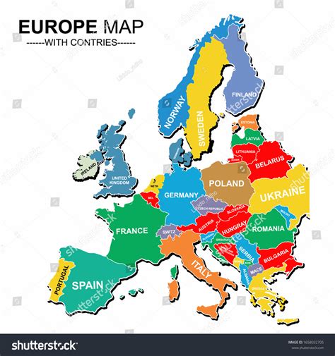 Ilustración de Mapa Europeo de Colores.: vector de stock (libre de ...