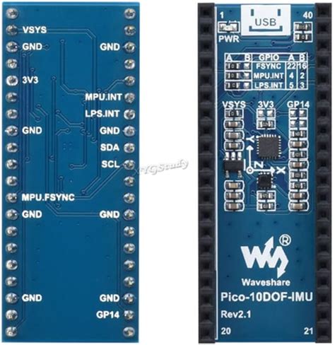 Buy 10-DOF IMU Sensor Module for Raspberry Pi Pico, Onboard MPU9250 and ...