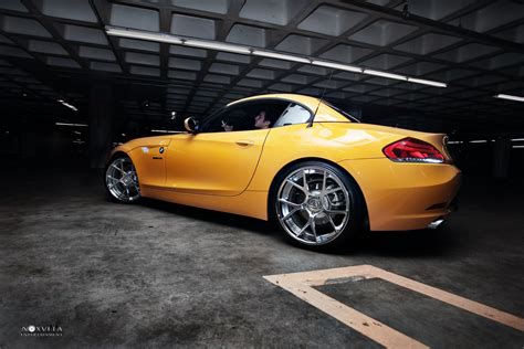 Yellow BMW Z4 on Custom Wheels