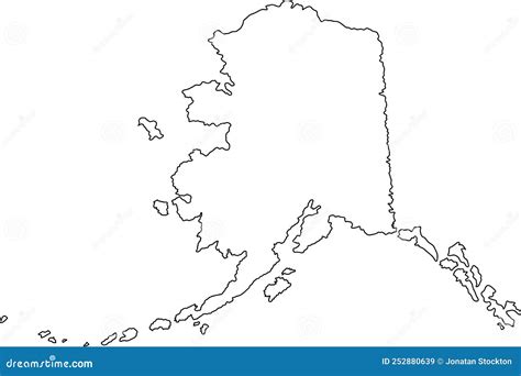 Blank Alaska Vector Map Silhouette Illustration Isolated on White ...