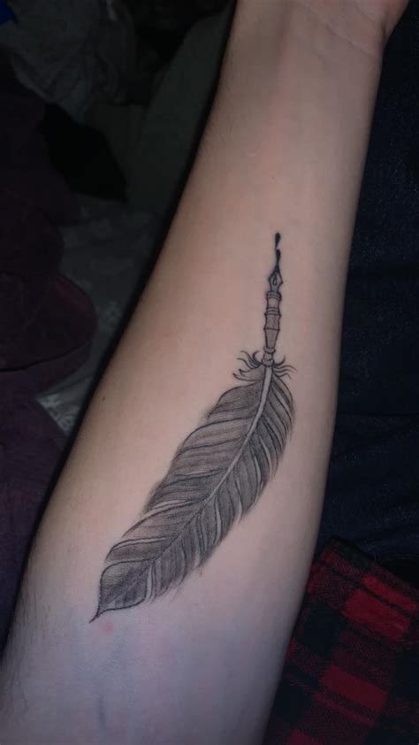 My first tattoo of a quill pen from Tennessee Ink, by Keith : r/tattoos