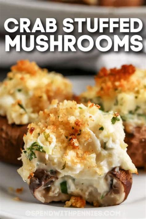 Easy Crab Stuffed Mushrooms Recipe | Deporecipe.co