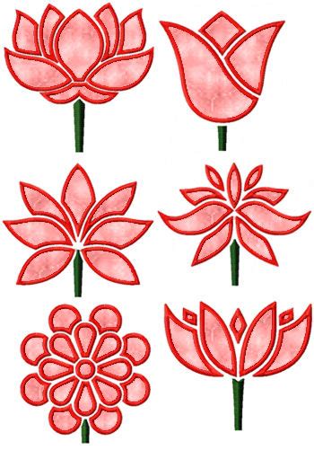 Advanced Embroidery Designs - Art Deco Flower Applique Set