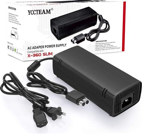 Power Supply for Xbox 360 Slim, AC Adapter Power Supply Cord for Xbox ...