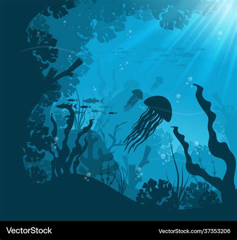 Underwater ocean world background Royalty Free Vector Image