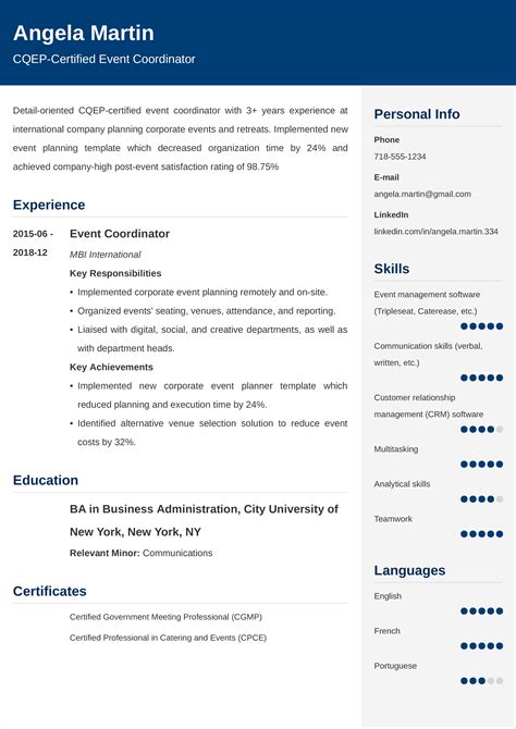 Event Planner Resume: Template & Examples for 2024