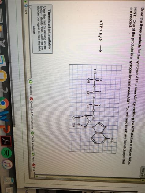 Solved Draw the three products for the hydrolysis ATP to | Chegg.com