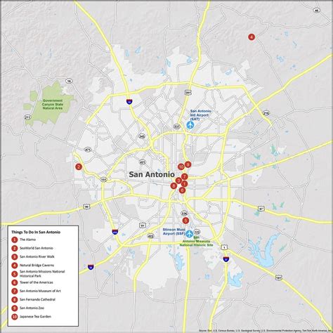 Map of San Antonio, Texas - GIS Geography