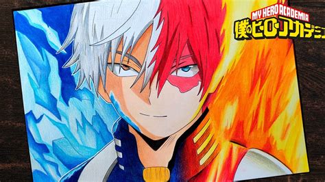 How to Draw"Shoto Todoroki"(half ice & half fire)step by step(Tutorial ...