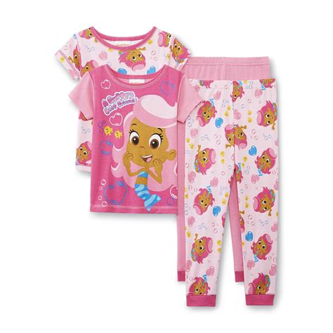 Nickelodeon Bubble Guppies Toddler Girl's 2-Pairs Pajamas