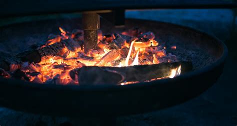 Round Fire Pit With Burning Wood · Free Stock Photo