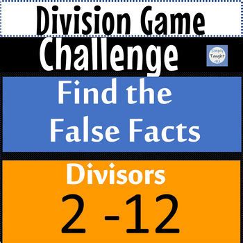 3rd Grade Division Facts Game | 3rd Grade Math Division Math Game