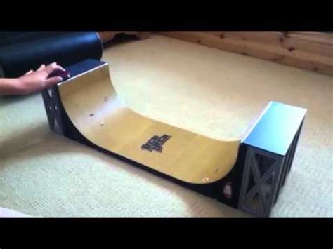 Tech deck tricks on a half pipe - YouTube