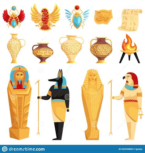 Egypt culture symbols stock vector. Illustration of symbol - 263344868